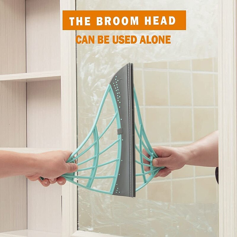 Escoba mágica telescópica para quitar la suciedad y el pelo, mopa de silicona para limpieza de suelo del hogar, puede barrer el agua con escurridor ajustable