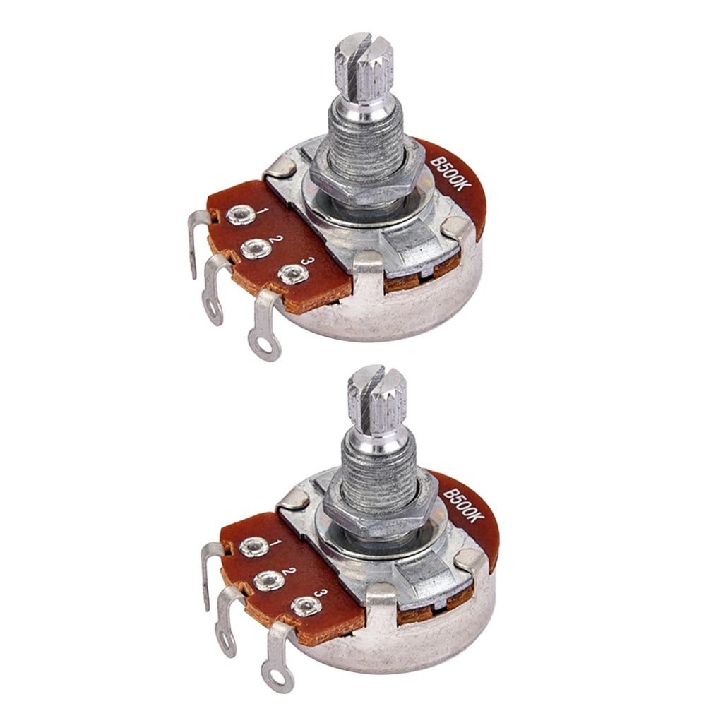 2x Alpha B500K Potentiometer Pots 18mm Shaft Replacement for Electric Guitar