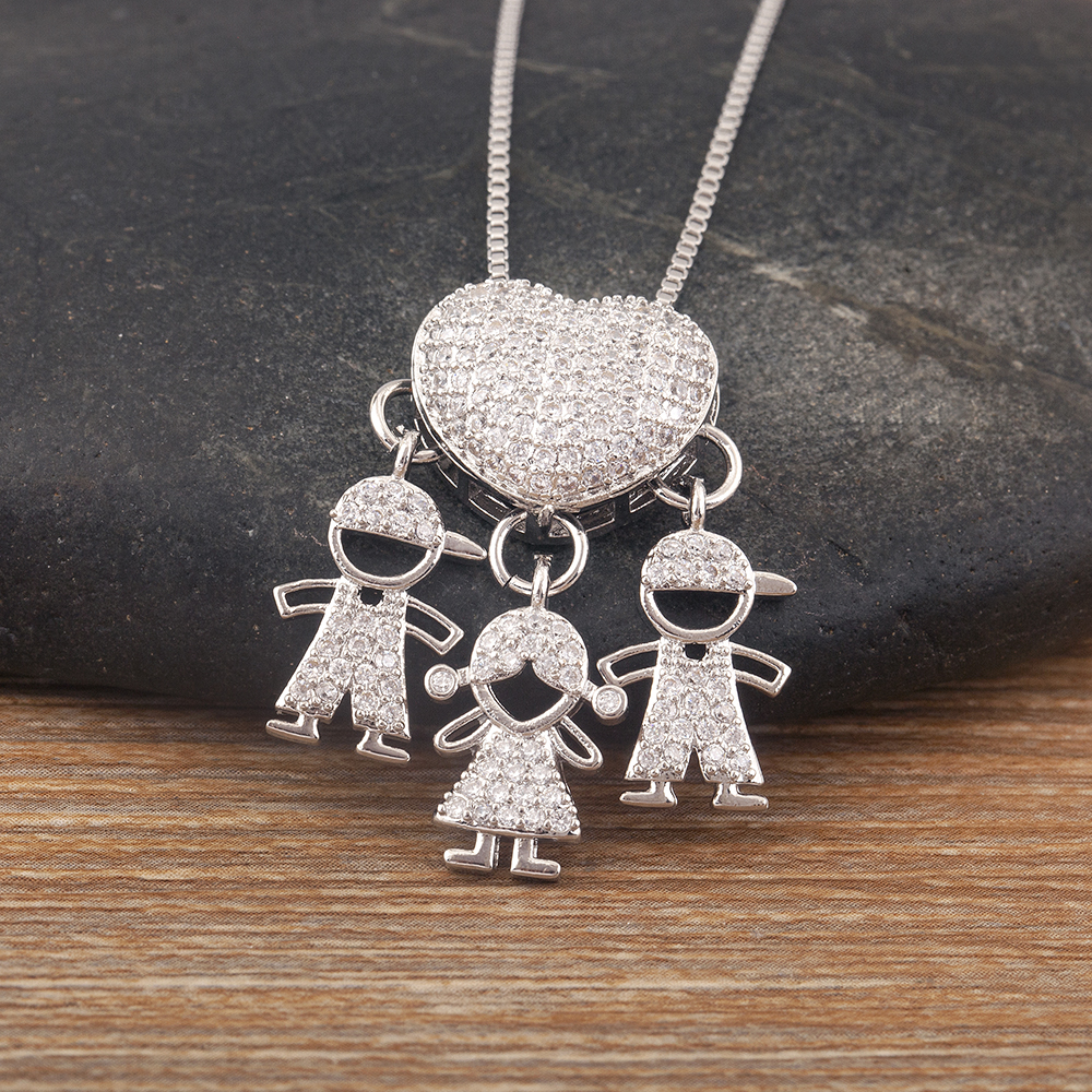 Nidin Trend Son/Daughter Boy/Girl Pendant Necklaces Female Versatile Chain Choker Jewelry Birthday: Blue Zinc Plated