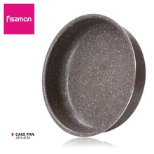 FISSMAN-Sartenes para pasteles de 9,5 pulgadas, bandeja antiadherente con revestimiento de mármol, de aluminio, para hornear, DIY