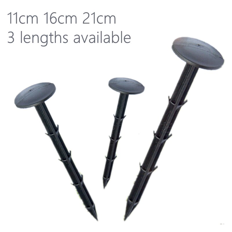 10Pcs/set Plastic Garden Nail Pegs Mulch Shading Pest Control Fix Tool for Anti-Bird Net Film Ground Cloth Nail Fixed Pegs Black