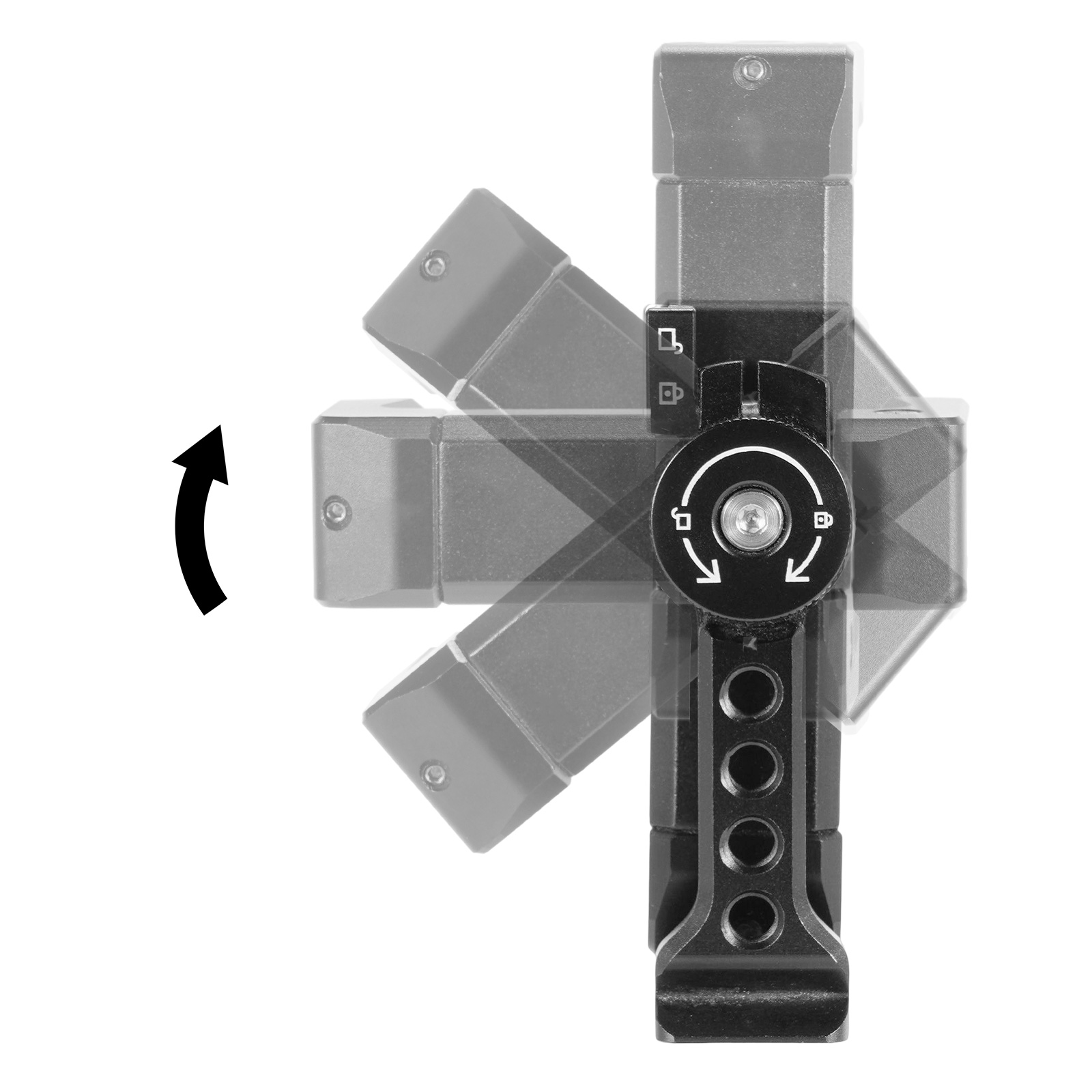 Metalowa uchwyt na telefon z uchwytem na zimne buty do statywu lampa Led 360 ° podstawka pod telefon obrotowa dla Smartphone Action Cam Dropship: Black