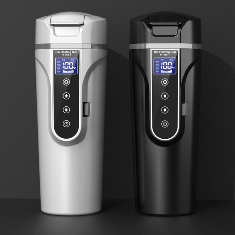 12V 24V Draagbare Auto Verwarming Cup Roestvrij Staal Water Warmer Fles Auto Waterkoker R9CC