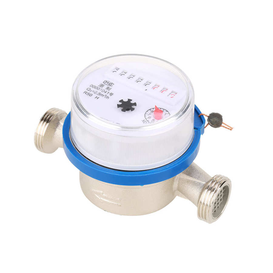 15mm 1/2&quot; Garden Dry Cold Water Meter Home Plastic Single Water Flow Dry Table Set Water Meter