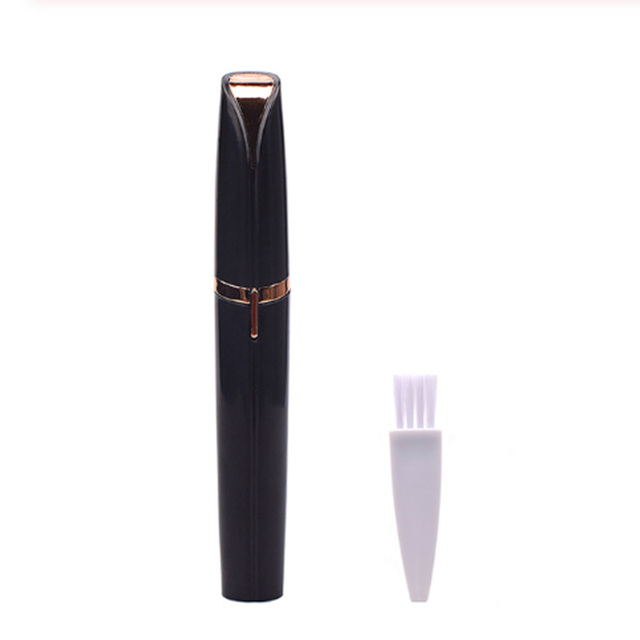 1pc Mini Electric Eyebrow Trimmer Painless Eye Brow Epilator Shaver Razors Portable Facial Hair Remover For Women: black