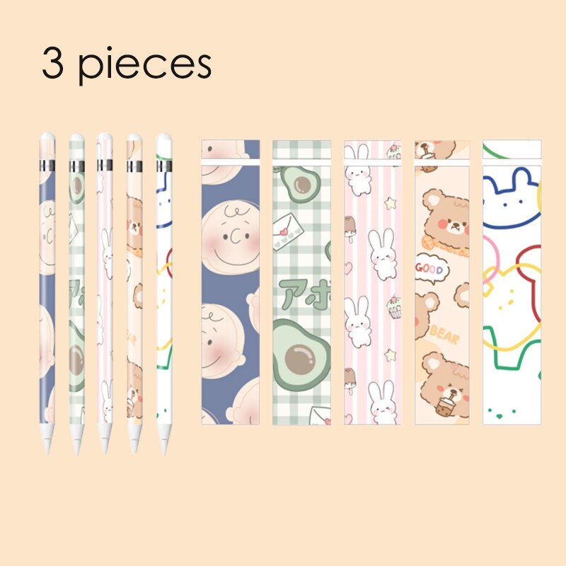 Cute for Apple Pencil Stickers Scratchproof Ultra Thin Stickers Press Stylus Cute Non-Slip Protective Paper-2