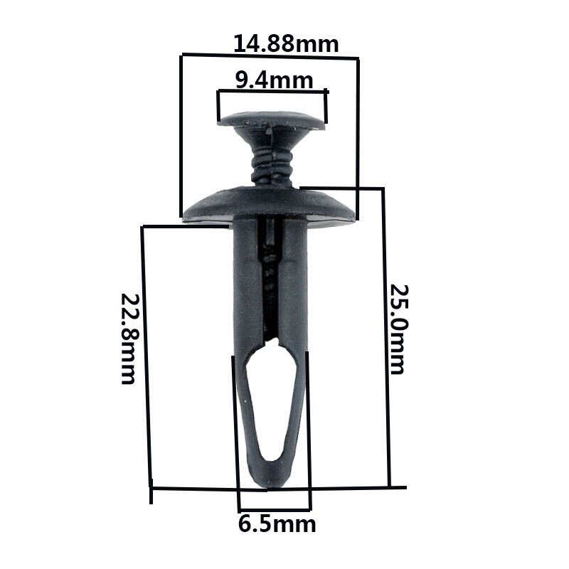 50 st 6.5mm bil stötfångare fästelement för ford chrysler mondeo fiesta focus auto plastskruv nit fästklämma skydd