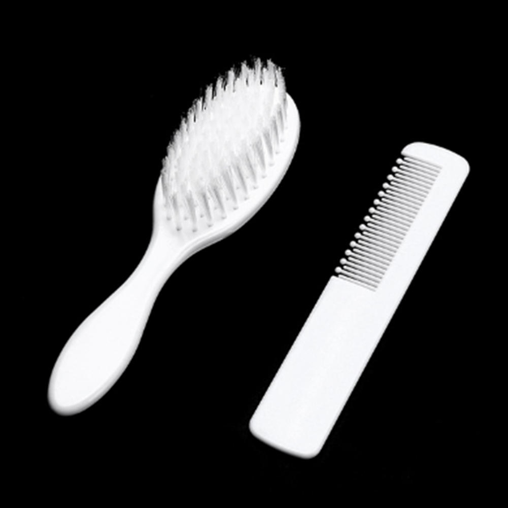 2Pcs/Set Soft Newborn Baby Hair Brush + Comb Healthy Infant Baby Toldder Hair Massage Comb Scalp Brush Fetal Lichen Removal