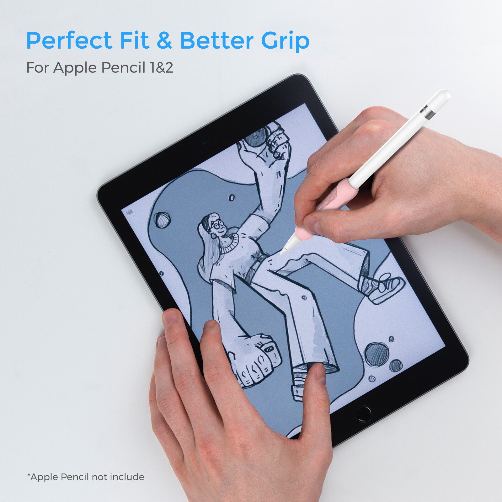 Antislip Pen Grip Beschermhoes Is Geschikt Voor Apple Stylus Apple Potlood 1/2 Generatie Siliconen Pen Grip Beschermende cover