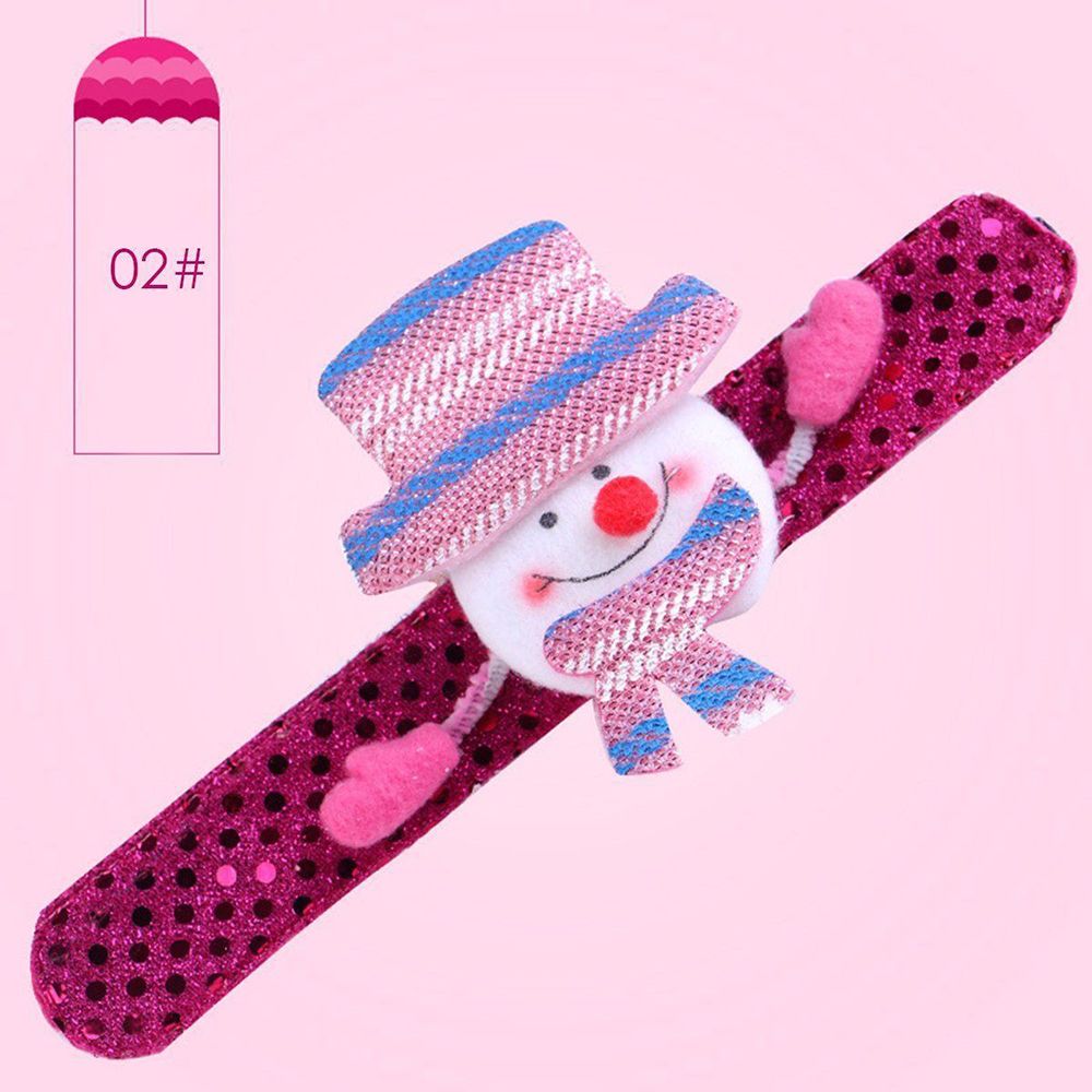 Band Glowing LED Slap Wristband Light Up Bracelet For Christmas Xmas Party Event Festival Decor School Children Kids Supply: snowman