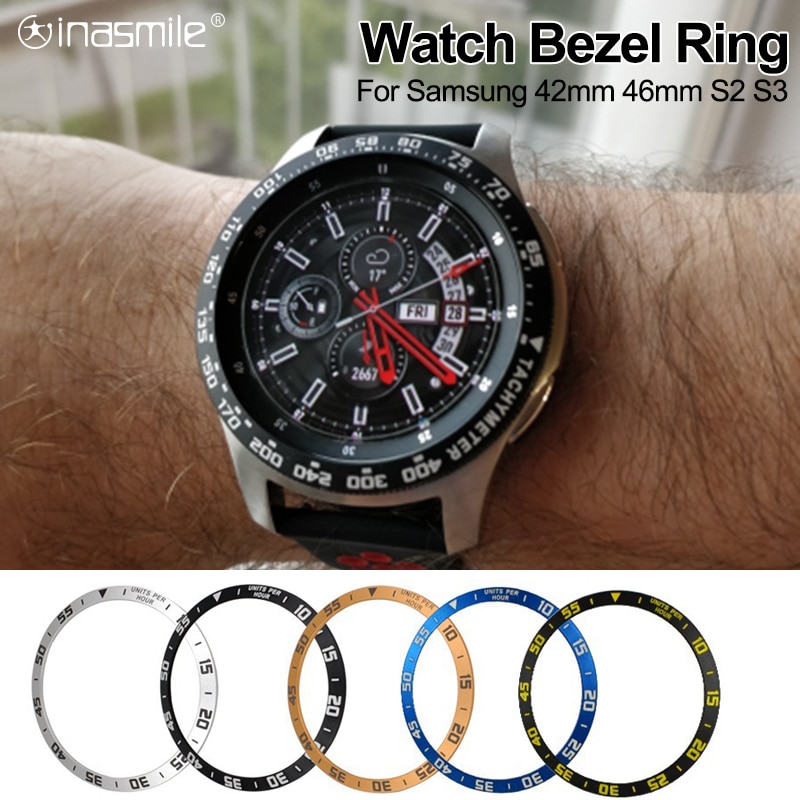 Anel de moldura para relógio samsung galaxy, 46mm 42mm frontier/clássico, capa protetora de metal para samsung gear s2 s3, capa de relógio