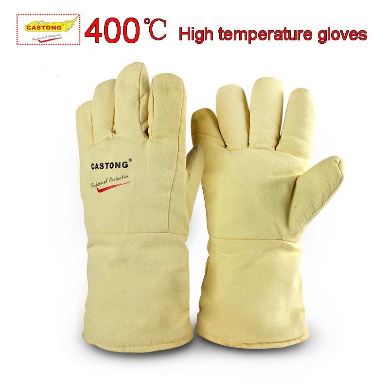 CASTONG 400 grad Hohe temperatur handschuhe Aramid Anti-verbrüHenne handschuhe flexibel weiche Hohe temperatur beständig handschuhe