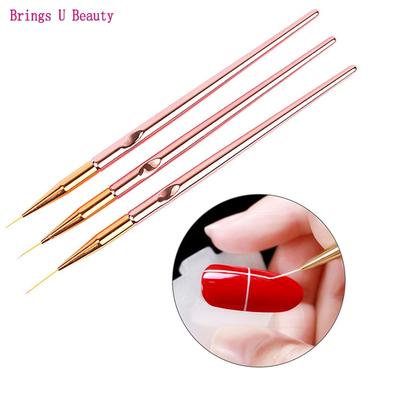 3pcs Nail Art Drawing Striping Liner Pen Brush DIY Painting Flower Drawing Lines Set Manicure Nails Home Use