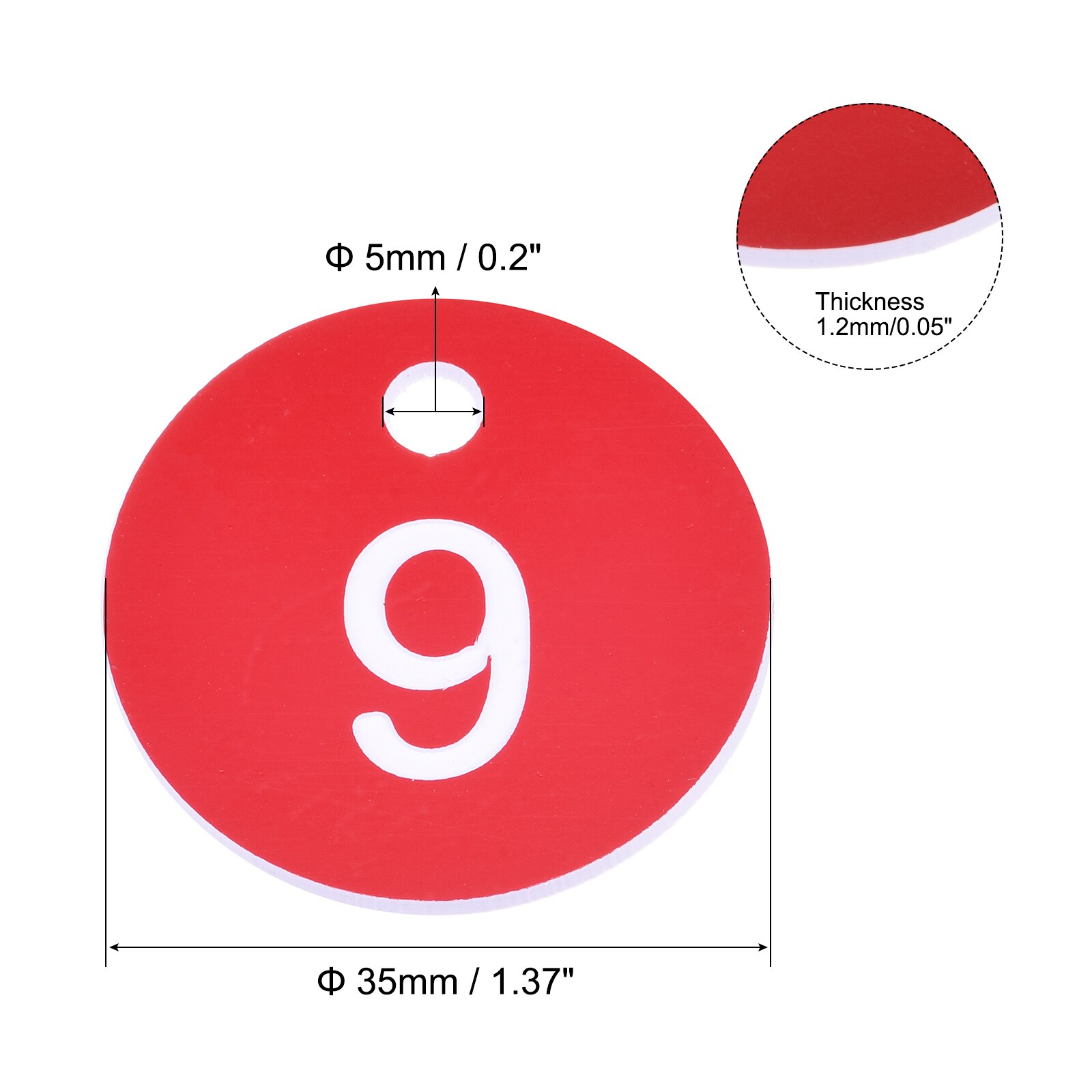 Measurement Tag Pak Uxcell Ronde 1-50 Nummer Tag Key Tag Acryl Gegrave... – Vicedeal