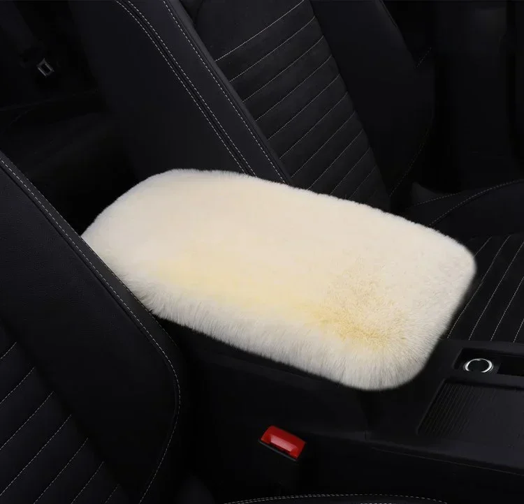 Auto Armsteun Doos Pluche Pad Middenconsole Arm Cover Pad Auto-interieur Decoratie Auto-accessoires Interieur: GRIJS