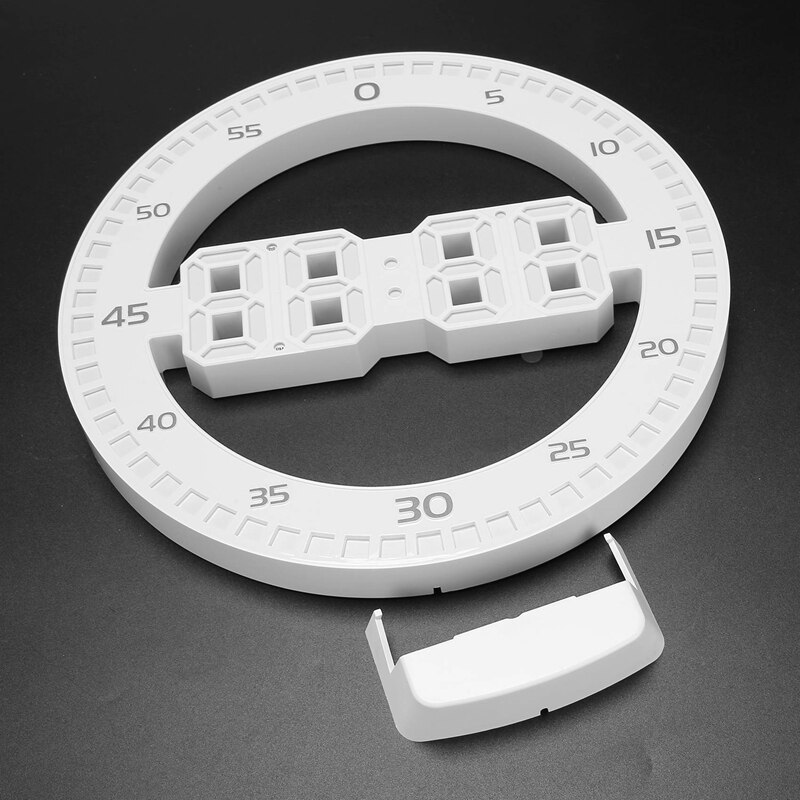 Silent 3D Digital Circular Luminous LED Wall Clock Alarm with Calendar Thermometer for Home Decoration