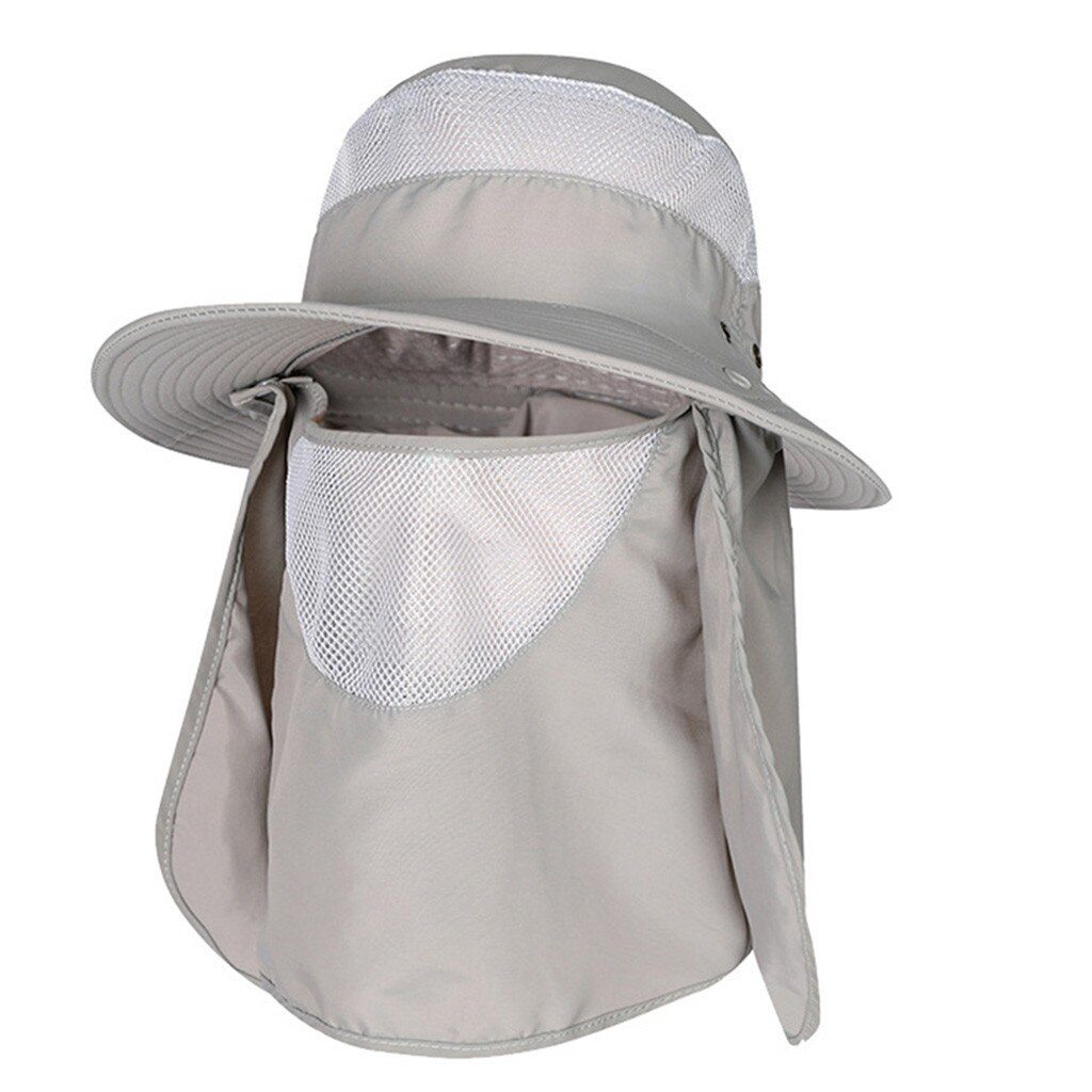 Zonnebrandcrème Vissen Suns Anti Uv Bescherming Gezicht Hals Flap Zon CapHeadband Zon Regen Hoed Cap Vissen Wandelen: Light Gray