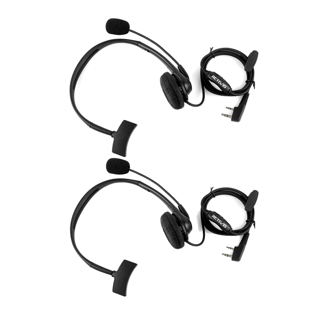 Retevis 2Pin Walkie Talkie Headset Sponge Earpad Earpiece with PPT Mic Accessories For Kenwood Baofeng UV-5R BF-888S H777 RT5R: 2pcs Earpieces