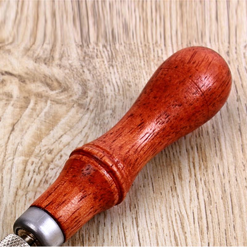DIY Wood Handle Lacing Scratch Leather Tools 4 in 1 Sewing Needles Leather Stitching Awl Scratch Awl Canvas Leather Craft