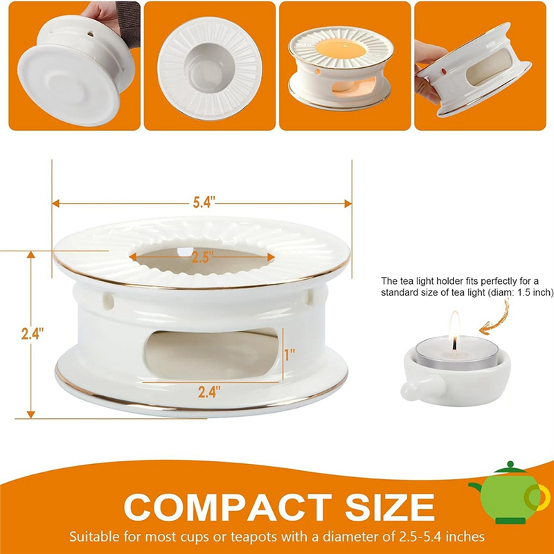 A19F-theepotverwarmer, theeverwarmer met theelichthouder, theepotverwarmer voor het verwarmen van koffie, melk, theelichtverwarmer, te gebruiken