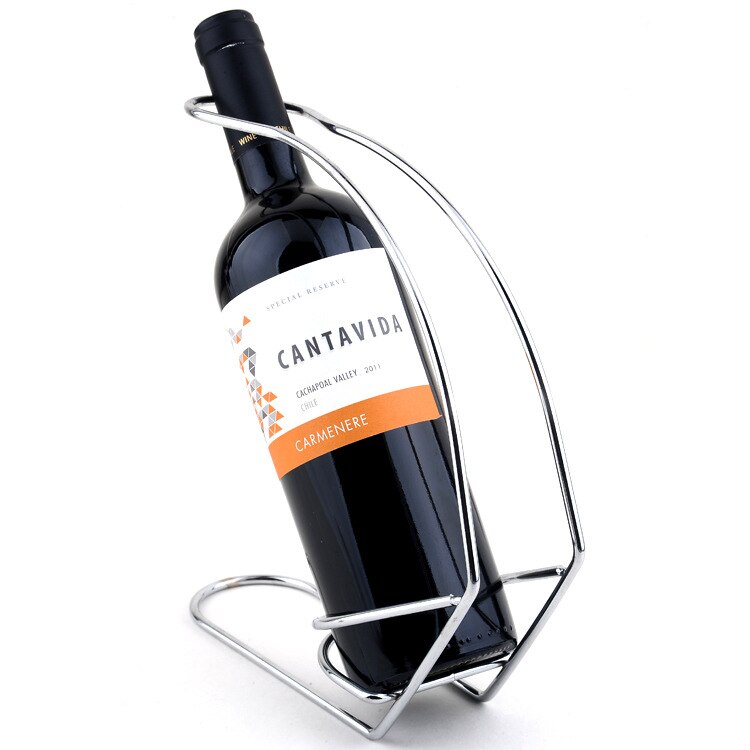 1PC Stainless Steel Simple Wine Rack Wine Bottle Holder Barware Storage Organizer Display Rack Home Bar Pub Decor Bottle Keeper