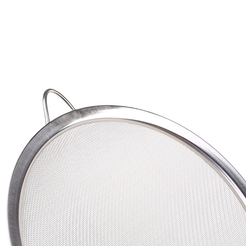 Stainless steel kitchen sieve fine mesh, reinforced handle, set of 4 sizes 8/12 /18/20cm Y5LF