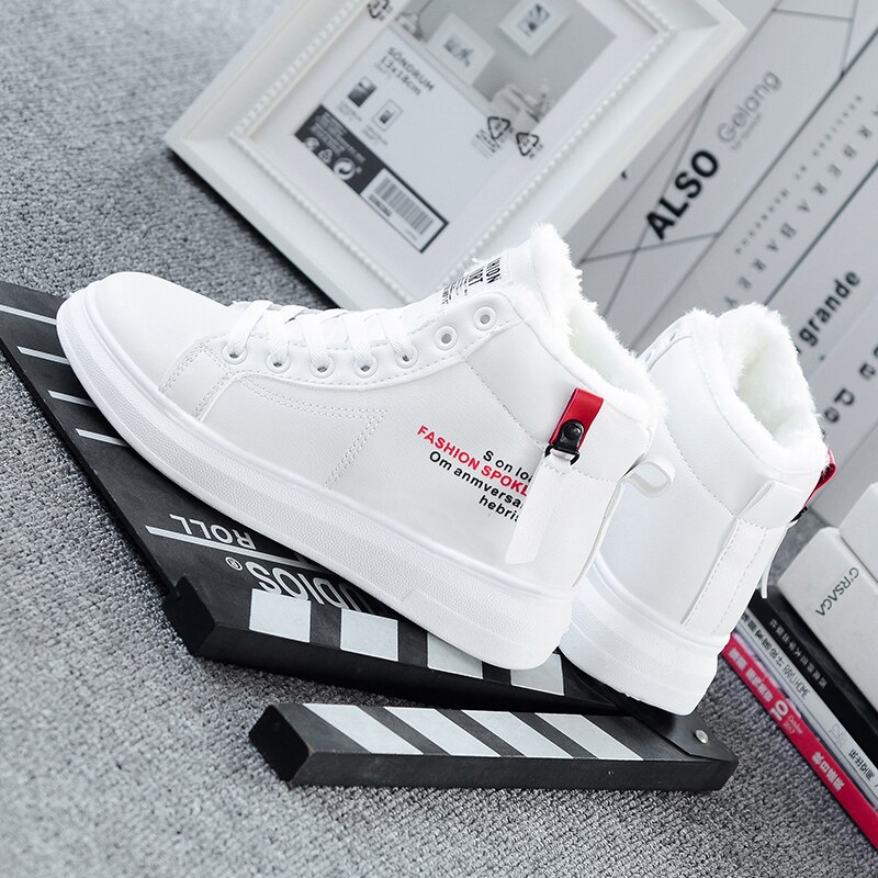 Winter Boots Women Ankle Boots Warm Winter Woman Shoes Sneakers Flats Lace Up Ladies Shoes Women Short Snow Boots: Red / 39