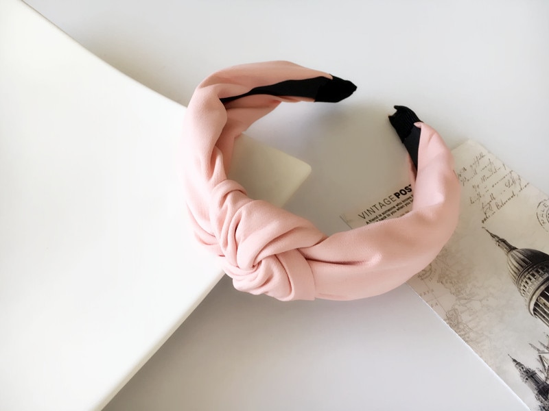 Einfarbig Haarbänder Turban Haar Lünette Nicht-Unterhose Zahn Frauen Elastische Stirnband Zwischen Knoten Haar Zubehör: Weiß