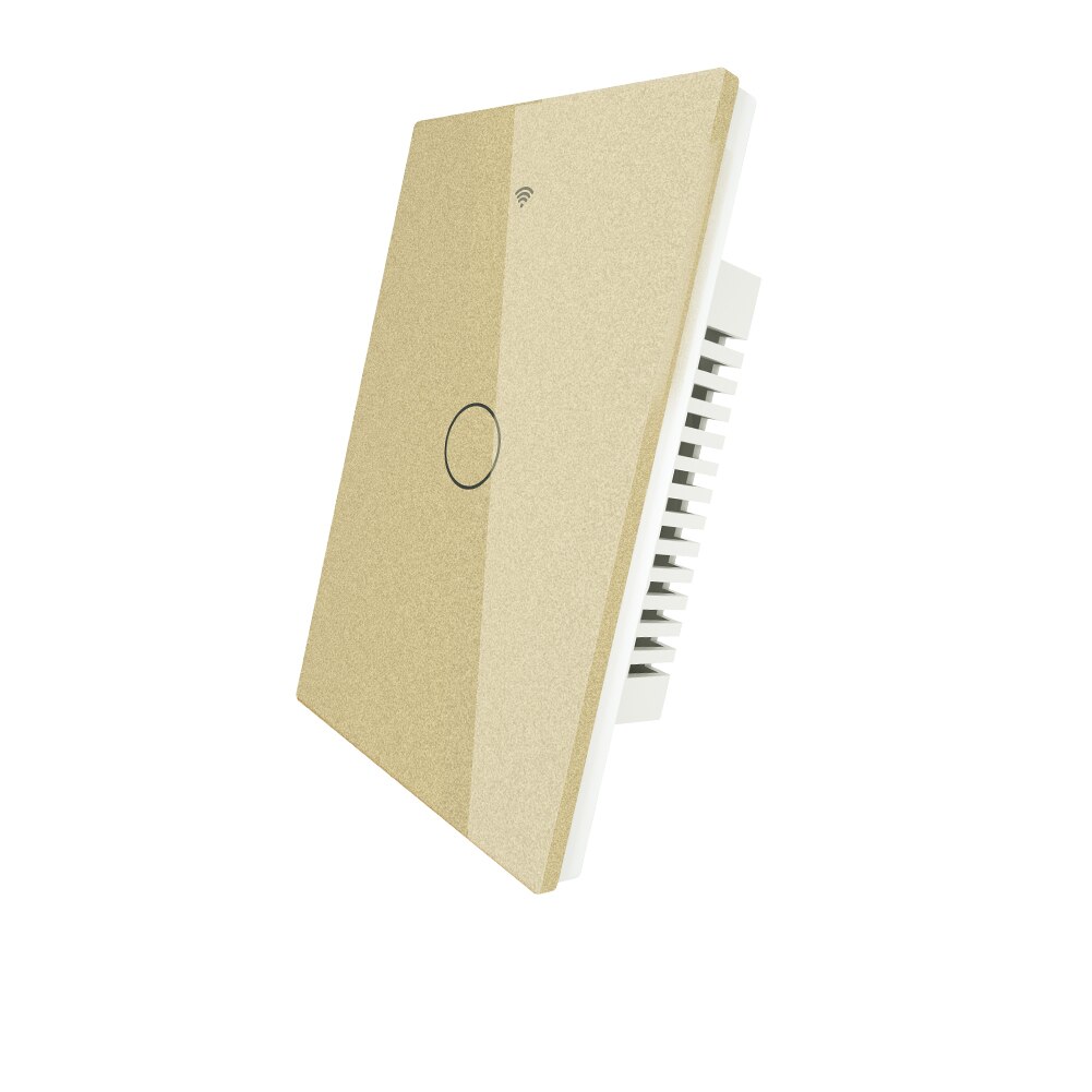 WiFi Smart Light Switch RF433 No Neutral Wire Single Fire Smart Life Tuya App Control Works with Alexa Google Home 110V 220V: 1 Gang Gold / 110V