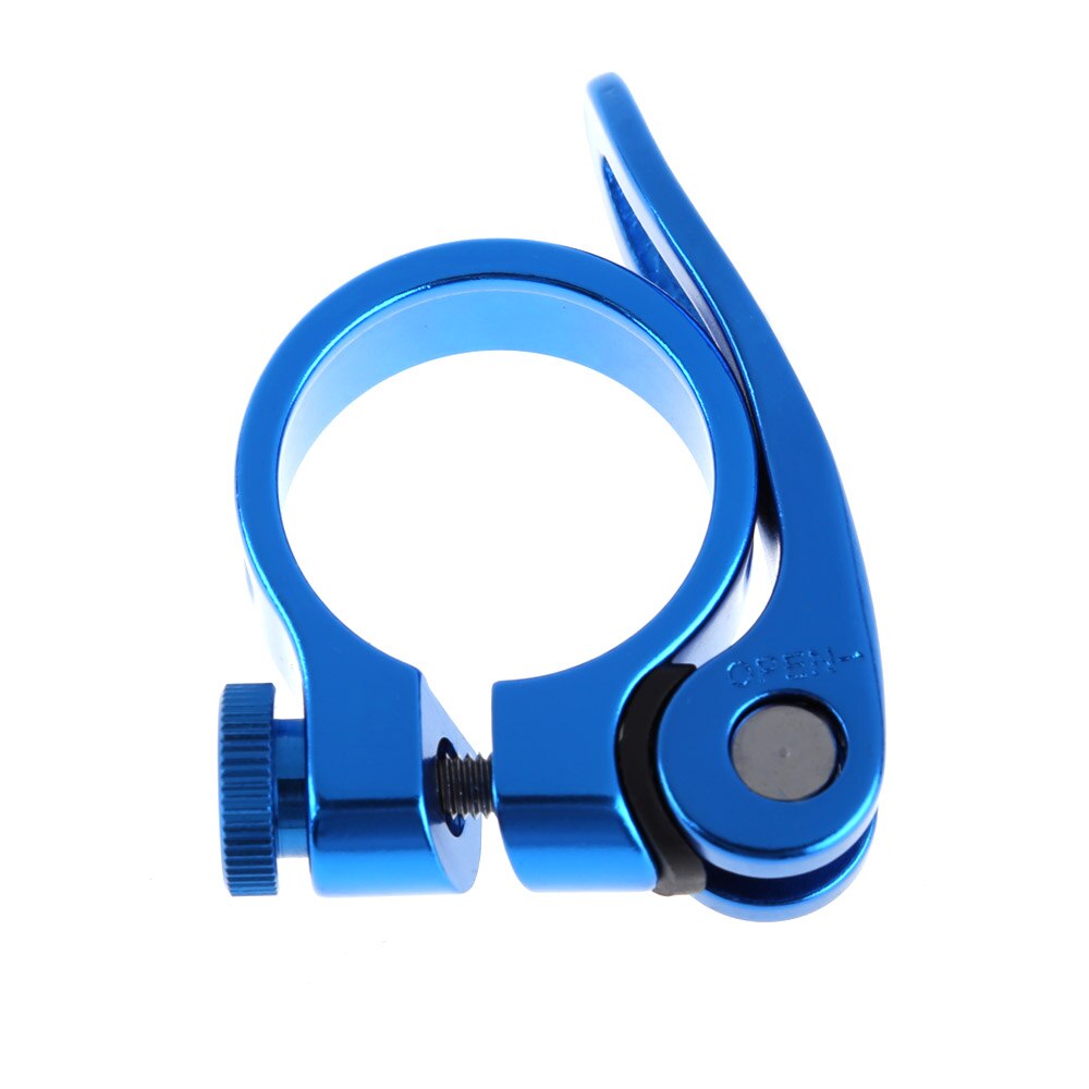 Aluminum Alloy Seatpost Clamp Quick 31.8mm MTB Bike Cycling Saddle Seat Post Clamp Quick Release Spare Parts for Bicycles: blue