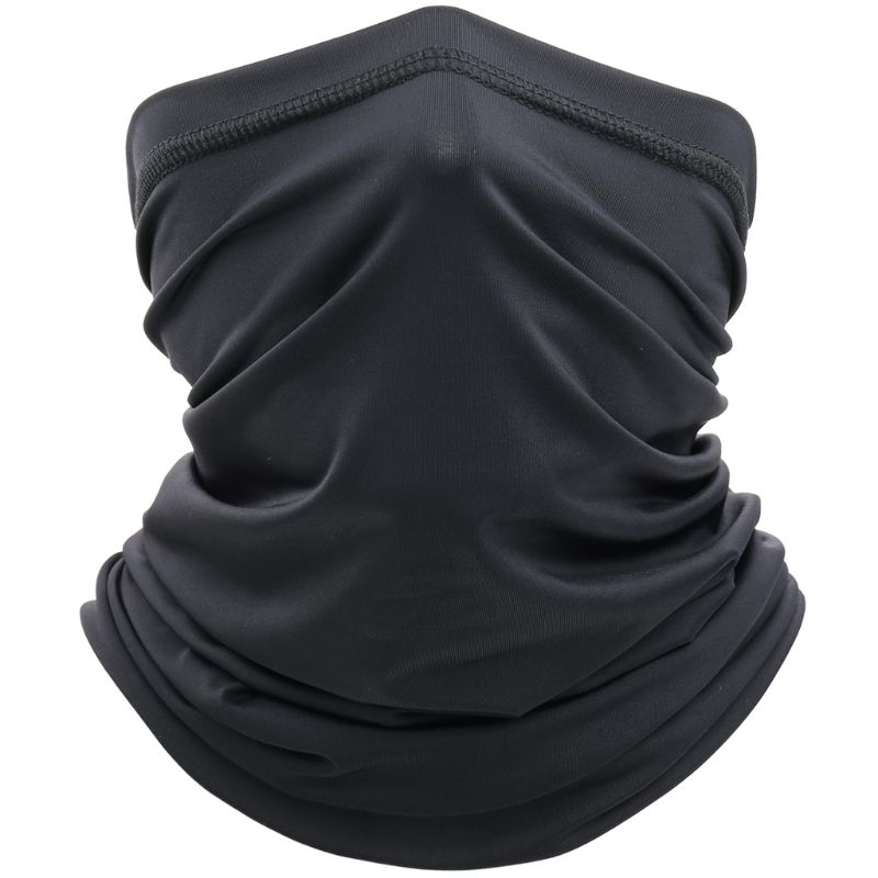 Unisex sykling ansiktsmaske hals gamasje tube is silke solbeskyttelse skjerf bandana 83xf: Svart