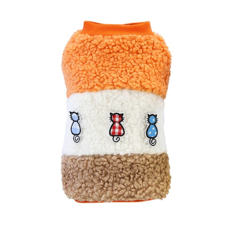 Winter Pet Cats Thick Sweater Warm Comfortable Breathable Cotton Jacket Button Kitten Clothes High Costumes: O / S