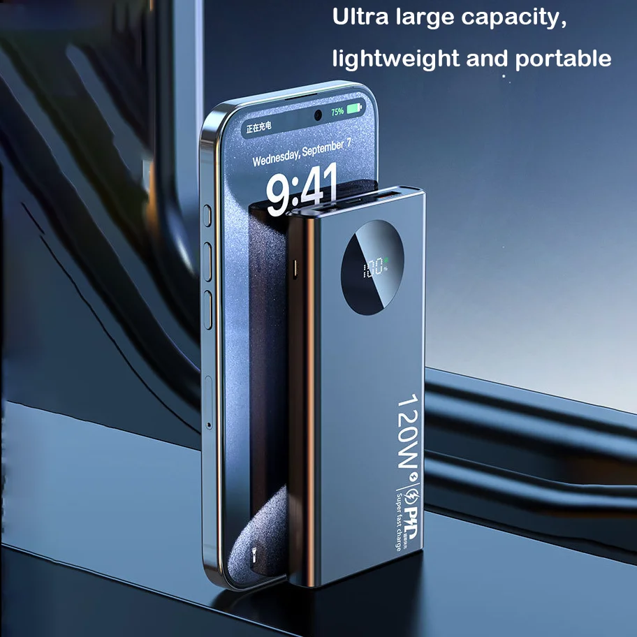 VIVO 120W Fast Charging 50000mAh CCC Certification High Capacity Power Bank Portable External Battery Charger For iPhone Xiaomi