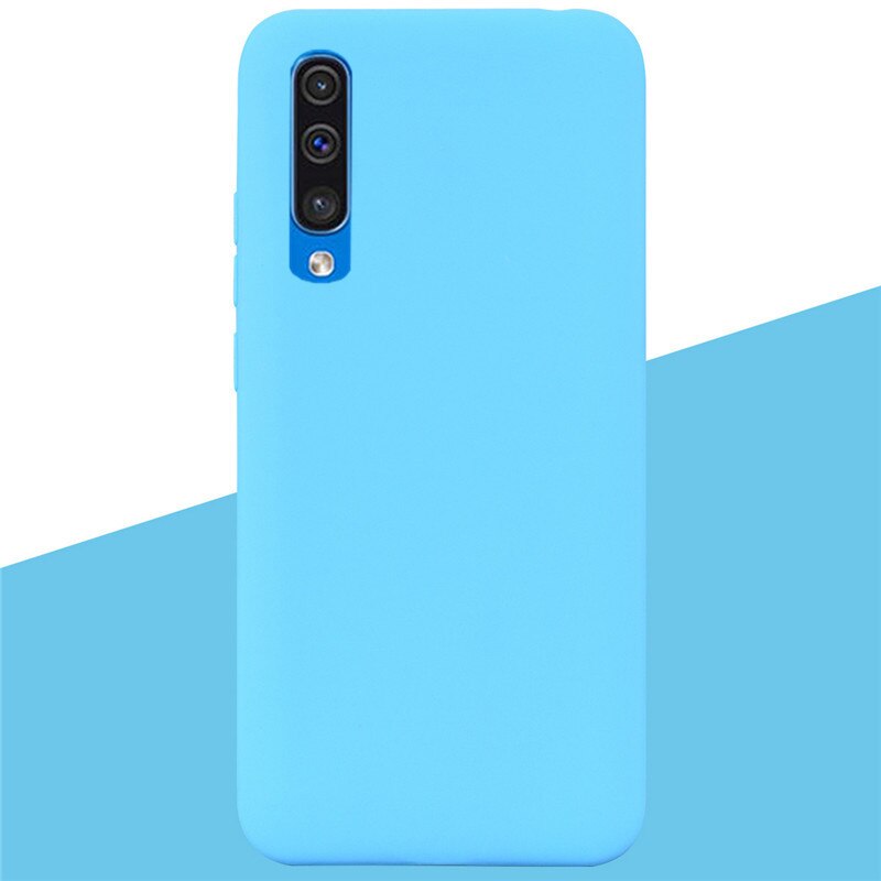 Für Samsung Galaxy A50 Fall Silikon Transparent Zurück Abdeckung Telefon Fall Für Samsung A50 A505 A505F SM-A505F EINE 50 Weichen TPU Fall: 5 Sky Blue