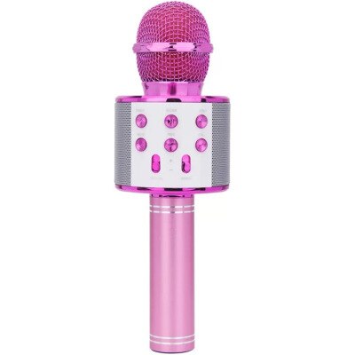 4 in 1 bluetooth microphone wireless condenser microphone karaoke mic magic sound mikrofon studio recording: pink