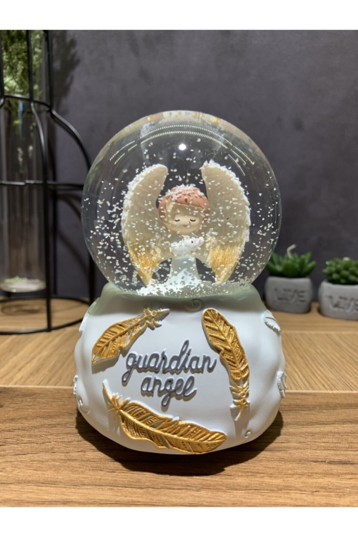 Guardian Angel Light Musical Snow Globe Snow Globe Crystal Balls Magnetic Globes Home Office Decoration