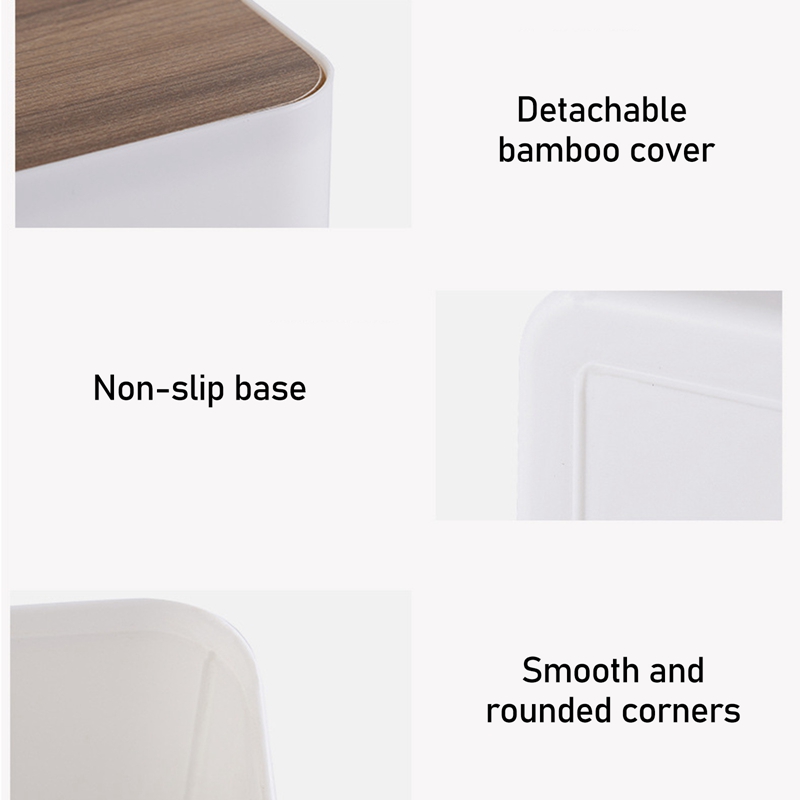 Living Room Desktop Japanese Bamboo And Wood Tissue Box Simple Drawing Paper Box Household Multi-Functional Storage Box