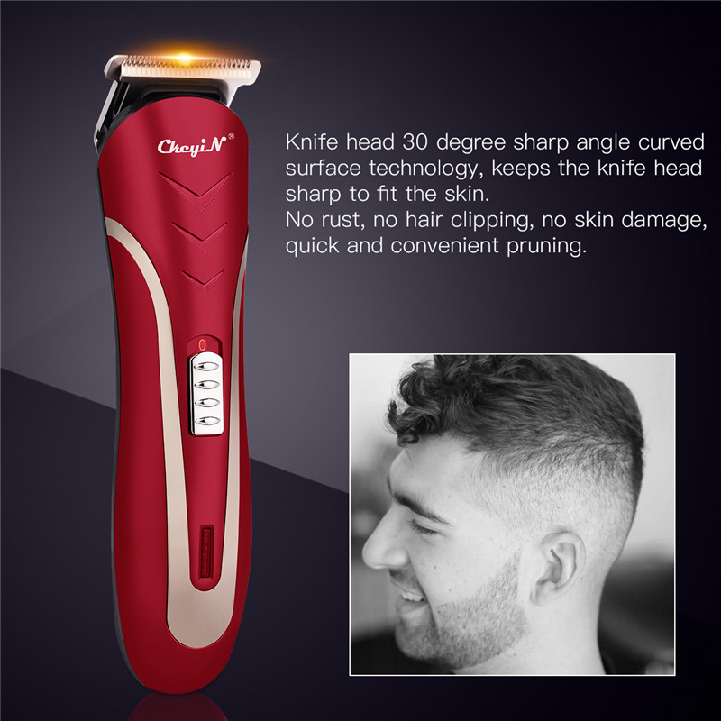 Powerful Lithium Battery Carbon Steel Head Hair Trimmer Rechargeable Electric Razor Men Beard Shaver Electric Hair Clipper