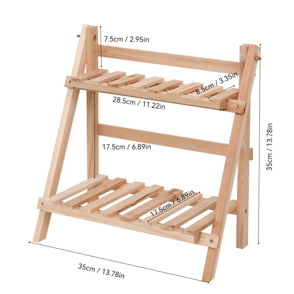 Étagère de rangement en bois à 2 niveaux, 1 pièce, organisateur de bureau, présentoir de bureau trapézoïdal, papeterie de bureau: Kaki