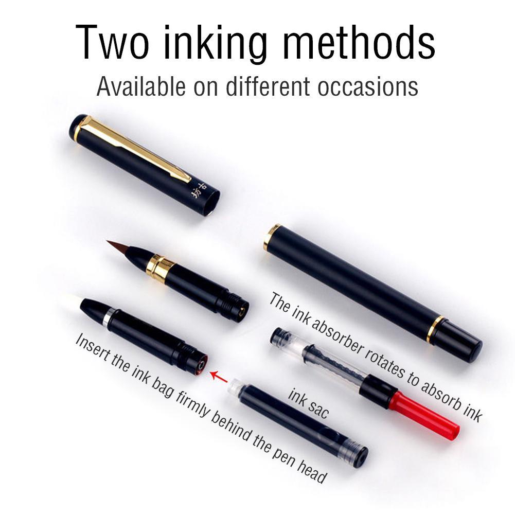 Portable Paint Watercolor Brush Pen Soft Art Drawing Calligraphy Pens Ink Stationery Refillable Chinese Brushes School Foun