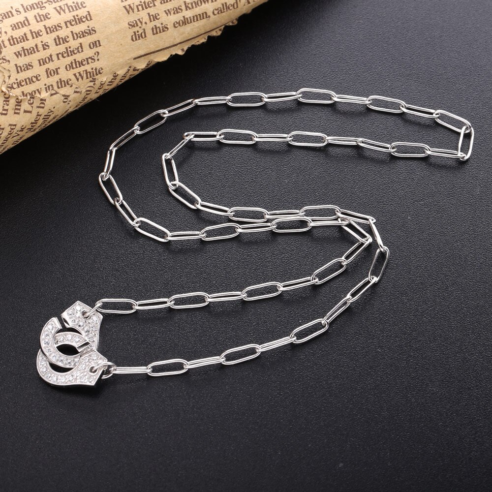 Shadowhunters 925 prata esterlina algemas pingente colar com clara pedra cheia corrente colar prata chocker para o presente de luxo