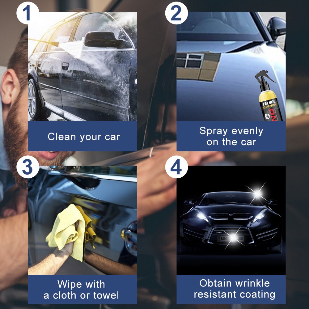 Spray de cire liquide anti-rayures pour verre de voiture, 250ML, produit de polissage hydrophobe hybride pour voiture