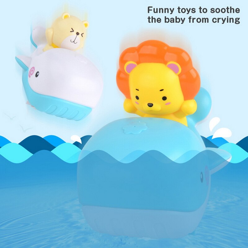 Wind-Up Clockwork Speelgoed Amfibische Walvis Leeuw Baden Speelgoed Waternevel Kinderen Speelgoed