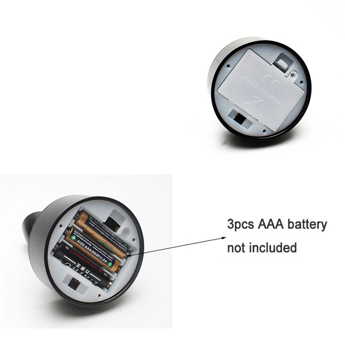 Zwart 2W batterij draagbare LED-spotverlichting voor sieradenkastlamp AAA droog batterij aangedreven 3000K 6000K tafel bureau op spotlight