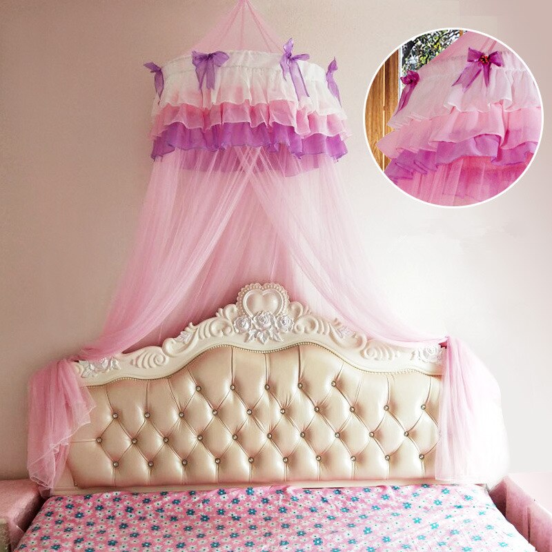 Children Mosquito Nets Single Double Hang Dome Princess Netting 1.35m/1.5m/1.8m Bed Canopy for Kids Baby Romantic Tents