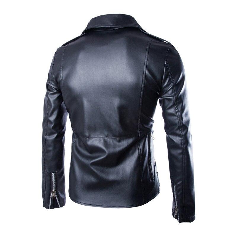 Zwarte Jas Leren Heren Klassieke Motorfiets Jassen Mannen Pu Leren Jas Voor Man Moto Jas Winter Jas Outfit Fitness