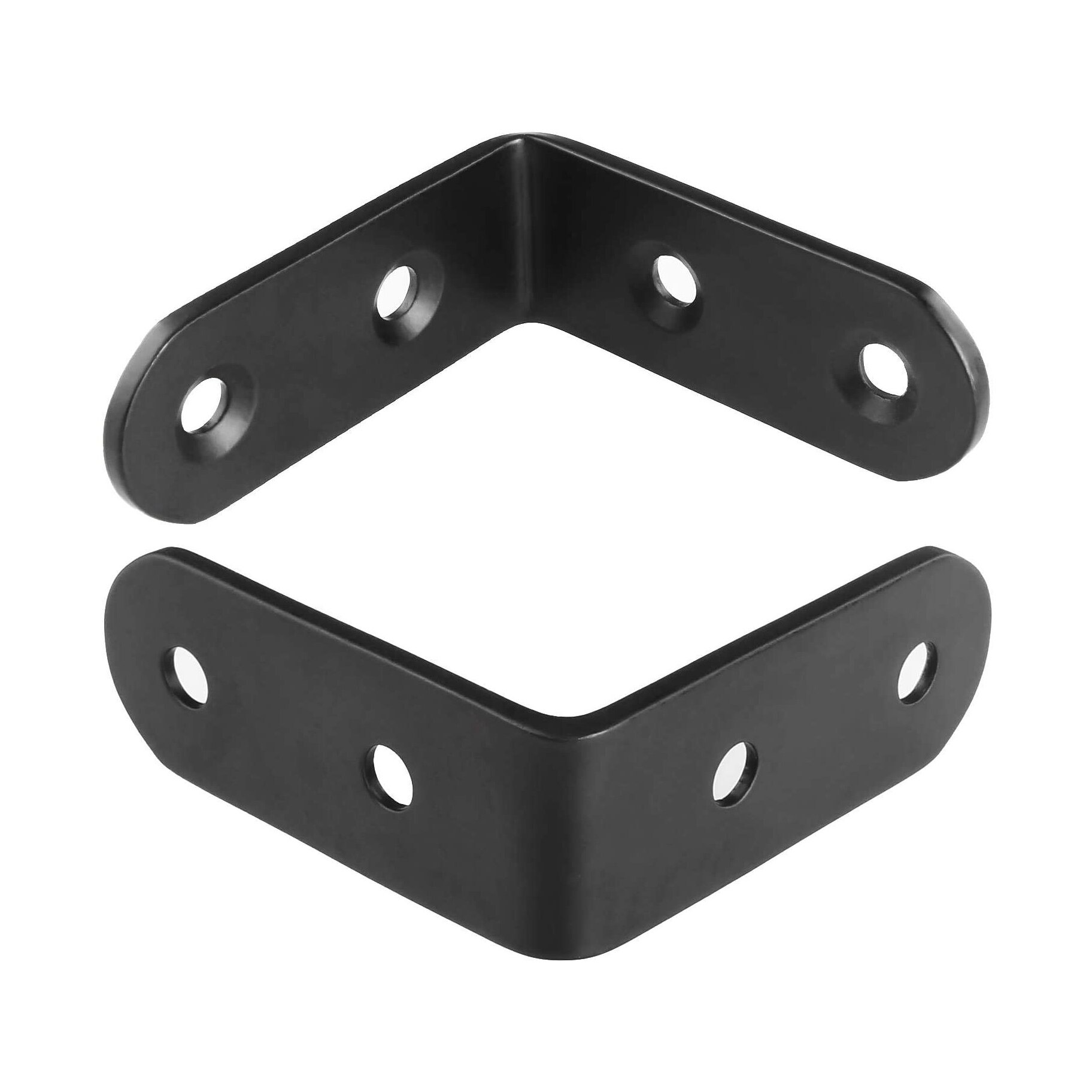 SHGO -50Pcs Black Stainless Steel L Brackets Corner Braces for Shelves L Shape Right Angle Shelf Support Cabinet and Furnitur