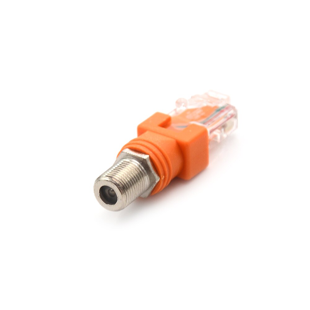 1Pcs F-Type Connector Rf Vrouwelijke Om RJ45 Mannelijke Coaxiale Barrel Koppeling Adapter