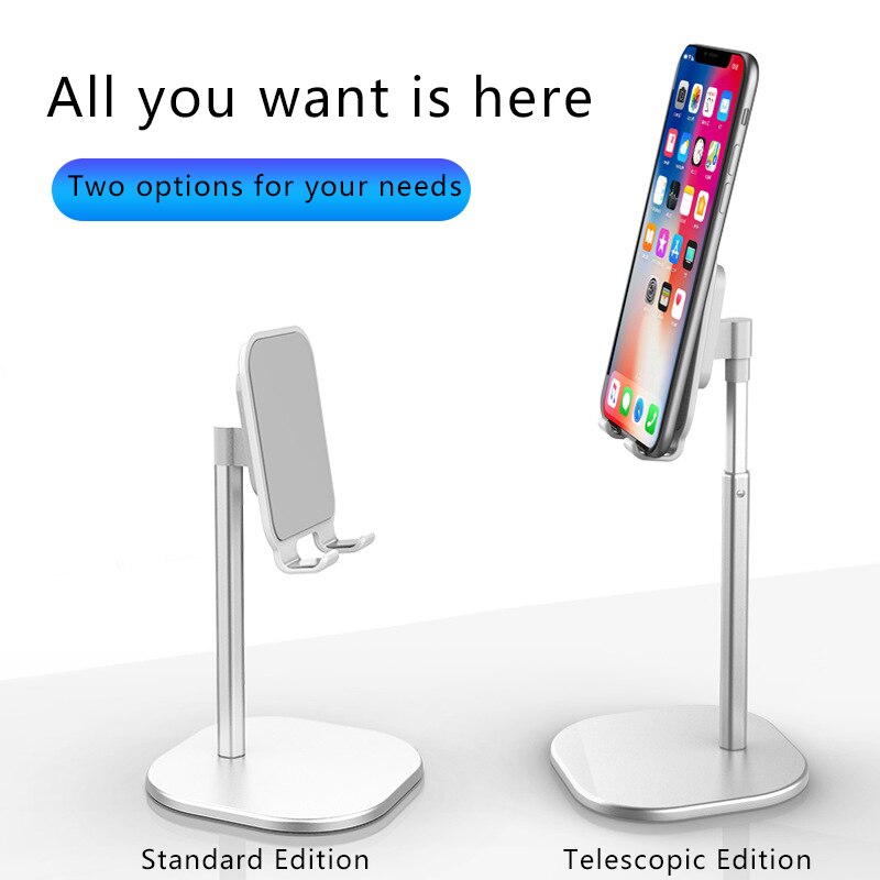 Luxe Smart Telefoon Tablet Telescopische Desktop Stand Houder Voor Iphone Samsung Huawei Xiaomi Oneplus Mobiele Telefoon Metalen Ondersteuning