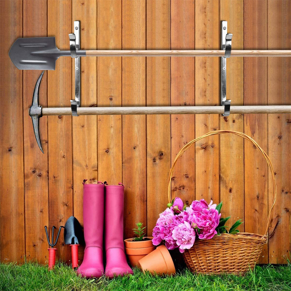 2Pcs Pool Pole Hangers Metalen Paal Zwembad Lange Staaf Pijp Beugel Lange Schop Schoffel Tuingereedschap Opslag Haken met Schroeven